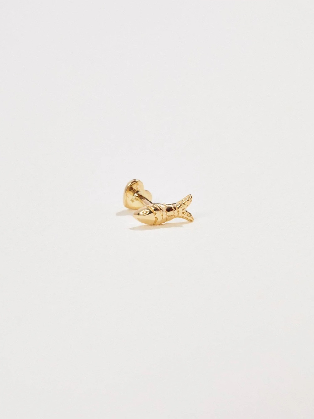 Pamela Love Aegean Fish Gold Thread Back Earring Stud